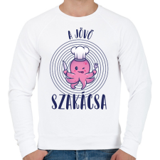 PRINTFASHION A jövő szakácsa - Férfi pulóver - Fehér férfi pulóver, kardigán