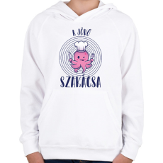 PRINTFASHION A jövő szakácsa - Gyerek kapucnis pulóver - Fehér