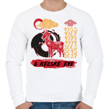 PRINTFASHION A kecske éve - Férfi pulóver - Fehér férfi pulóver, kardigán