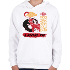 PRINTFASHION A kecske éve - Gyerek kapucnis pulóver - Fehér