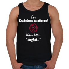 PRINTFASHION A kedvenc karakterem mindig meghal. - Férfi atléta - Fekete