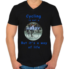 PRINTFASHION a kerékpározás nem hobby - Férfi V-nyakú póló - Fekete