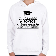 PRINTFASHION A kettes a fontos - Gyerek kapucnis pulóver - Fehér