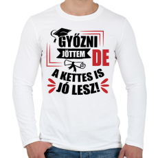 PRINTFASHION A kettes is jó lesz - Férfi hosszú ujjú póló - Fehér