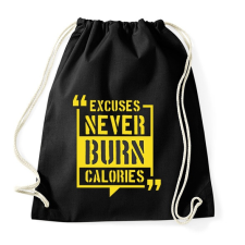 PRINTFASHION A kifogások nem égetnek kalóriát! - Sportzsák, Tornazsák - Fekete tornazsák