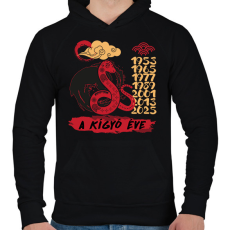 PRINTFASHION A kígyó éve - Férfi kapucnis pulóver - Fekete
