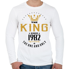 PRINTFASHION A király 1982-ben született - Férfi hosszú ujjú póló - Fehér