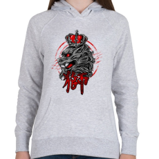 PRINTFASHION A király - Női kapucnis pulóver - Sport szürke