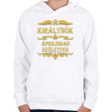 PRINTFASHION A királynők áprilisban születtek - Gyerek kapucnis pulóver - Fehér gyerek pulóver, kardigán