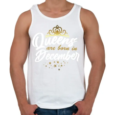 PRINTFASHION A királynők decemberben születtek - Férfi atléta - Fehér atléta, trikó