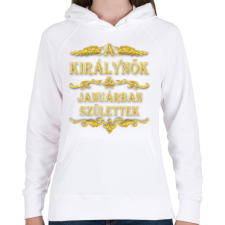 PRINTFASHION A királynők januárban születtek - Női kapucnis pulóver - Fehér női pulóver, kardigán