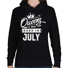 PRINTFASHION A királynők júliusban születnek - Női kapucnis pulóver - Fekete női pulóver, kardigán
