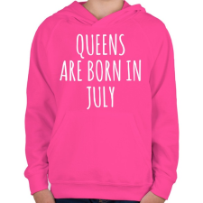 PRINTFASHION A királynők júliusban születnek - Gyerek kapucnis pulóver - Fukszia gyerek pulóver, kardigán