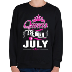 PRINTFASHION A királynők júliusban születnek - Gyerek pulóver - Fekete
