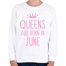 PRINTFASHION A királynők júniusban születnek - Gyerek pulóver - Fehér gyerek pulóver, kardigán