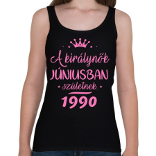 PRINTFASHION A királynők júniusban születnek - Női atléta - Fekete női trikó