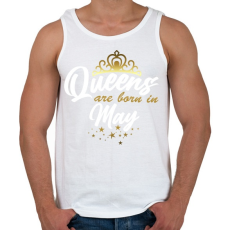 PRINTFASHION A királynők májusban születtek - Férfi atléta - Fehér