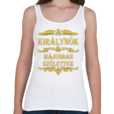 PRINTFASHION A királynők májusban születtek - Női atléta - Fehér női felső