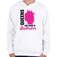 PRINTFASHION A királynők szeptemberben születnek - Gyerek kapucnis pulóver - Fehér gyerek pulóver, kardigán