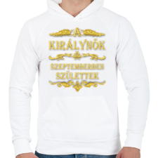 PRINTFASHION A királynők szeptemberben születtek - Férfi kapucnis pulóver - Fehér férfi pulóver, kardigán