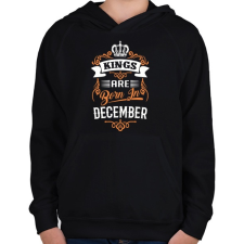 PRINTFASHION A királyok decemberben születnek - Gyerek kapucnis pulóver - Fekete gyerek pulóver, kardigán
