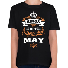 PRINTFASHION A királyok májusban születnek - Gyerek póló - Fekete gyerek póló