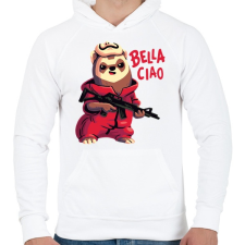 PRINTFASHION A kis lázadó - La casa de papel - Férfi kapucnis pulóver - Fehér férfi pulóver, kardigán