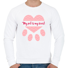 PRINTFASHION A kisállatom a szívem - Férfi pulóver - Fehér