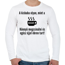 PRINTFASHION a kisbaba olyan mint a nescafe - Férfi hosszú ujjú póló - Fehér férfi póló