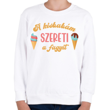 PRINTFASHION A kisbabám szereti a fagyit - Kismama - Gyerek pulóver - Fehér gyerek pulóver, kardigán