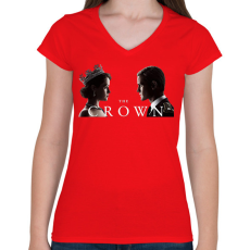 PRINTFASHION A korona - Női V-nyakú póló - Piros