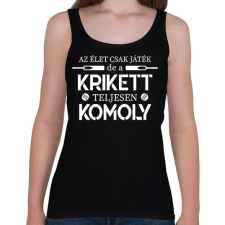 PRINTFASHION A krikett teljesen komoly - Női atléta - Fekete női trikó