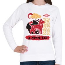 PRINTFASHION A kutya éve - Női pulóver - Fehér női pulóver, kardigán