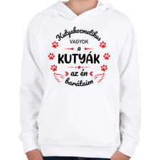 PRINTFASHION A kutyák az én barátaim - Kutyakozmetikus (fekete) - Gyerek kapucnis pulóver - Fehér gyerek pulóver, kardigán