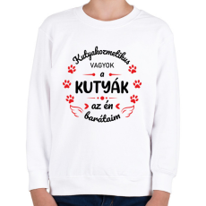 PRINTFASHION A kutyák az én barátaim - Kutyakozmetikus (fekete) - Gyerek pulóver - Fehér