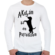 PRINTFASHION A Kutyám az én Patrónusom - Férfi hosszú ujjú póló - Fehér