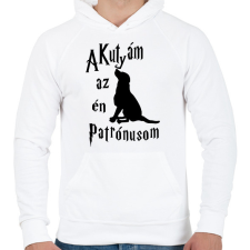 PRINTFASHION A Kutyám az én Patrónusom - Férfi kapucnis pulóver - Fehér férfi pulóver, kardigán