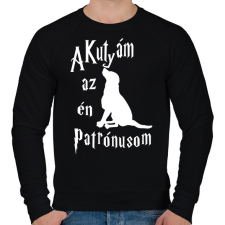 PRINTFASHION A Kutyám az én Patrónusom - Férfi pulóver - Fekete férfi pulóver, kardigán