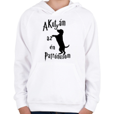 PRINTFASHION A Kutyám az én Patrónusom - Gyerek kapucnis pulóver - Fehér gyerek pulóver, kardigán