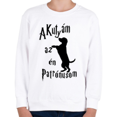 PRINTFASHION A Kutyám az én Patrónusom - Gyerek pulóver - Fehér