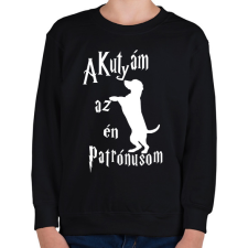 PRINTFASHION A Kutyám az én Patrónusom - Gyerek pulóver - Fekete gyerek pulóver, kardigán