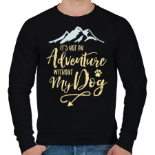 PRINTFASHION A kutyám nélkül nem kaland. - Férfi pulóver - Fekete férfi pulóver, kardigán