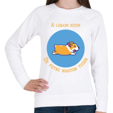 PRINTFASHION A lábaim kicsik, de futni nagyon tudok - Női pulóver - Fehér