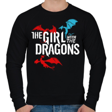 PRINTFASHION A lány és a sárkányok - Férfi pulóver - Fekete