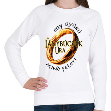 PRINTFASHION A Lánybúcsúk Ura, egy gyűrű mind felett! - Női pulóver - Fehér női pulóver, kardigán