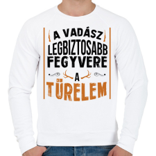 PRINTFASHION A legbiztosabb fegyver - Férfi pulóver - Fehér férfi pulóver, kardigán