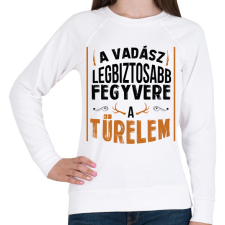PRINTFASHION A legbiztosabb fegyver - Női pulóver - Fehér női pulóver, kardigán