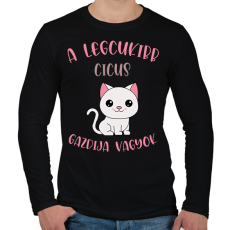 PRINTFASHION A legcukibb cicus gazdija - Férfi hosszú ujjú póló - Fekete