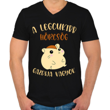 PRINTFASHION A legcukibb hörcsög gazdija - Férfi V-nyakú póló - Fekete férfi póló