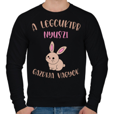 PRINTFASHION A legcukibb nyuszi gazdija - Férfi pulóver - Fekete férfi pulóver, kardigán